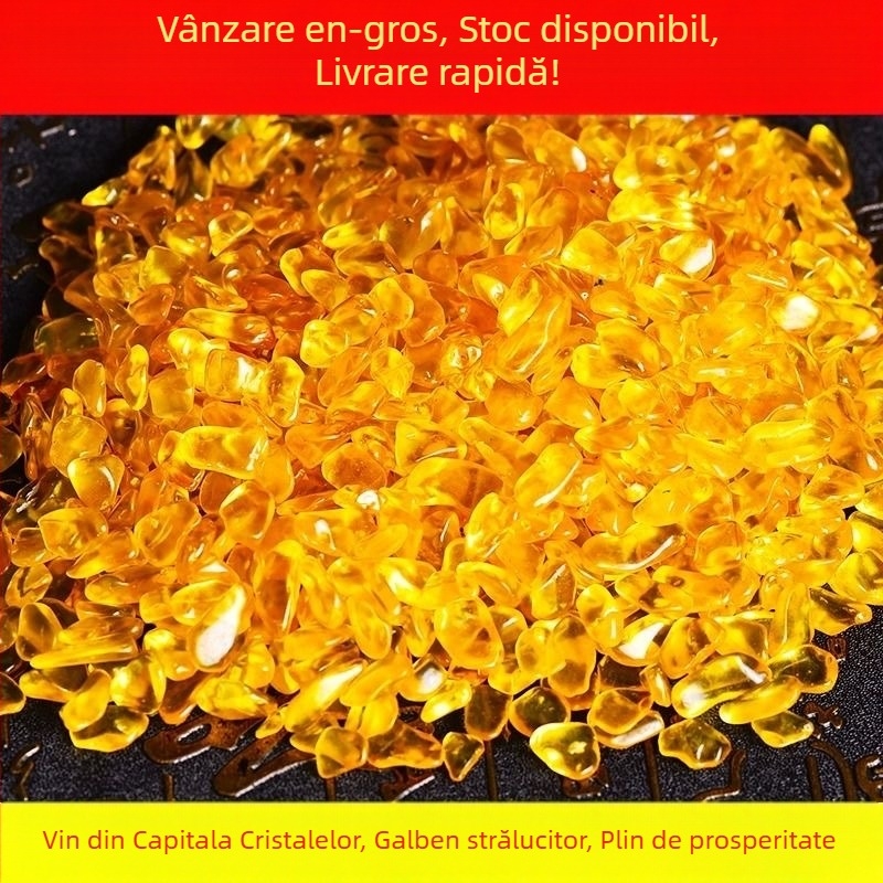 Mărgele din cristal de citrin pentru decor, pentru ghivece și bijuterii, galben, stil modern minimalist