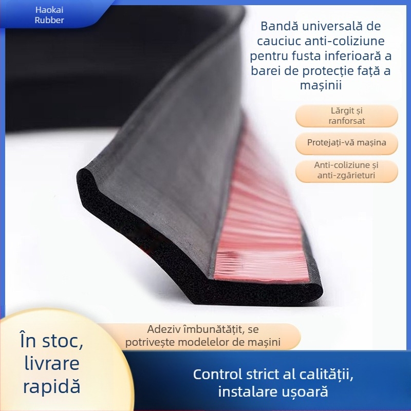 Bandă de etanșare din cauciuc pentru partea inferioară a pragului lateral al mașinii, universală, neagră