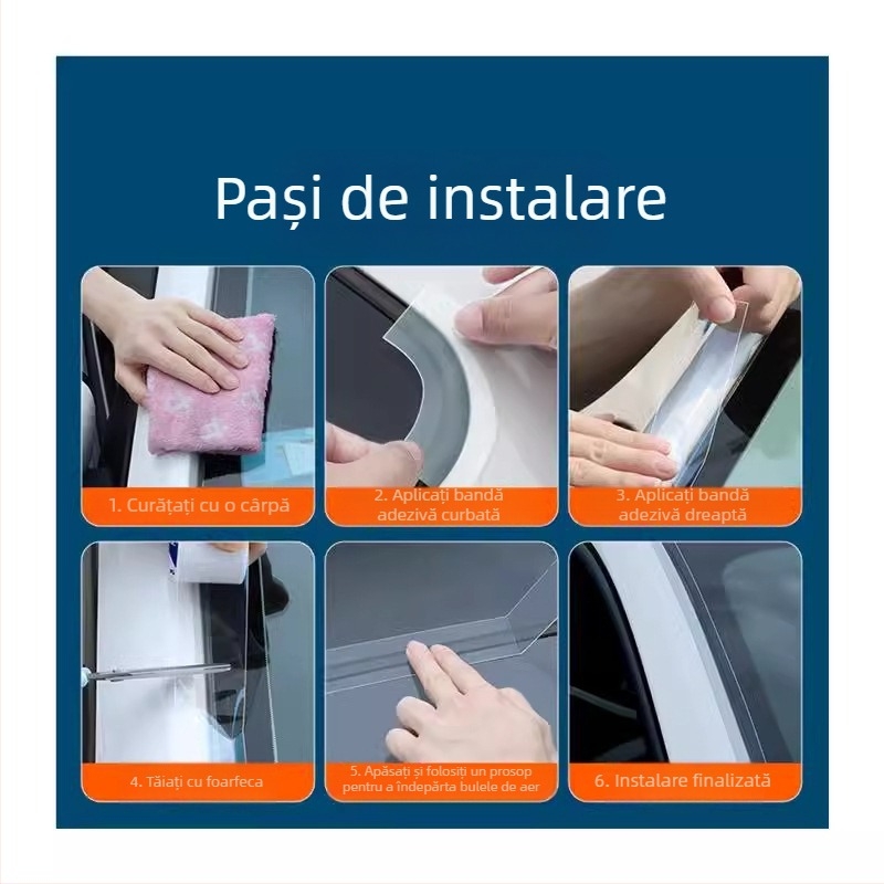 Bandă de etanșare TPU pentru plafonul auto cu acoperiș din sticlă, bandă impermeabilă, vâscozitate mare, lățime 10 cm, lungime 1,25 m