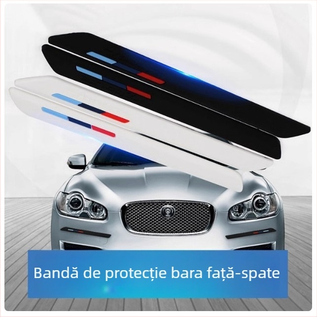 Bandă de protecție pentru bara față și bara spate – bandă autoadezivă din cauciuc anti-zgâriere, decor pentru arcurile roților și protecție a colțurilor