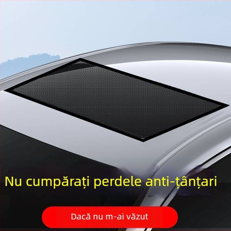 Ecran magnetic anti-țânțari pentru sunroof auto, cu perdea din plasă, pentru camping și drumuri cu mașina