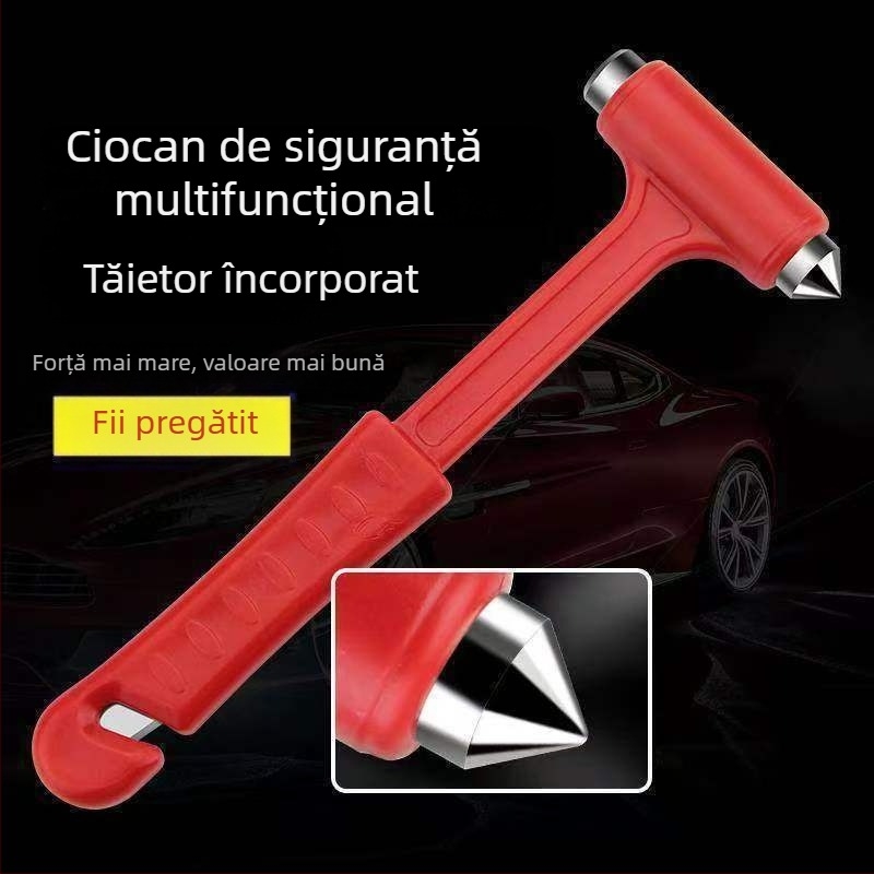 Cioc de siguranță auto cu spargător de geam și instrument de salvare