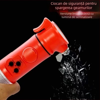 Cioc de siguranță 6 în 1 cu lanternă și alarmă auto, instrument de salvare