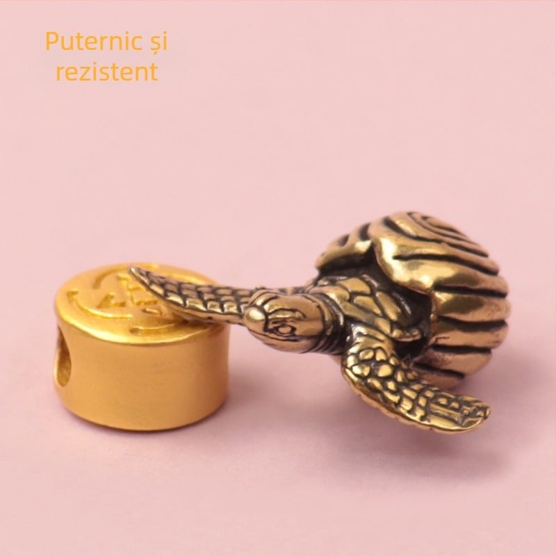 Mini țestoasă din alamă - ornament pentru casă, prosperitate în anul dragonului