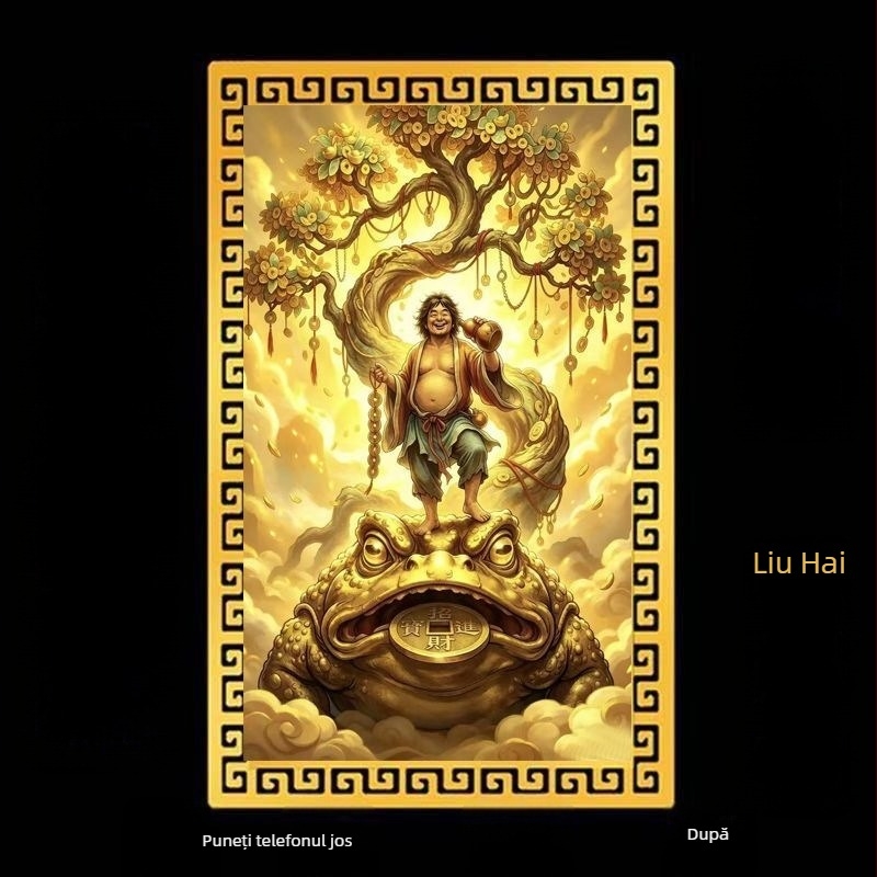 Liu Hai cu broscuța de aur — figură decorativă pentru avere