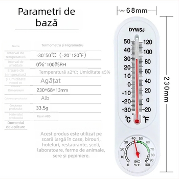 A12-15-3DY Senzor de umiditate și temperatură cu citire directă, pentru uz casnic, cu suport de agățare, pentru sere de cultură