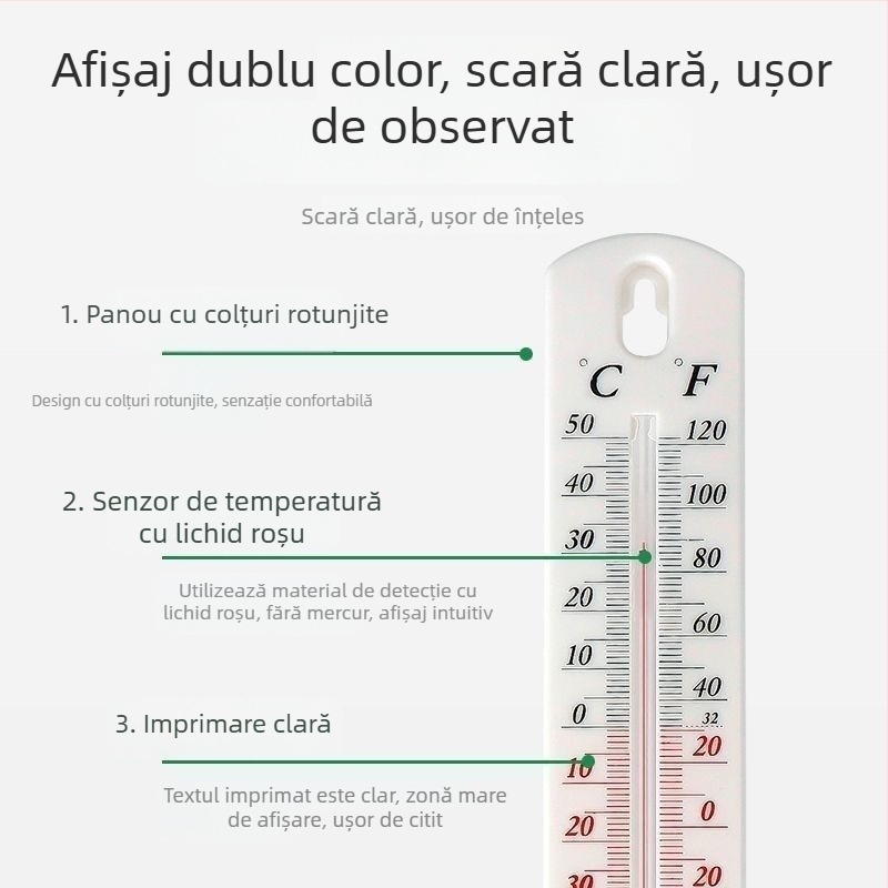 Higrometru-thermometru pentru uz casnic, cu senzor de umiditate interior și termometru, precizie înaltă pentru agricultură și sere