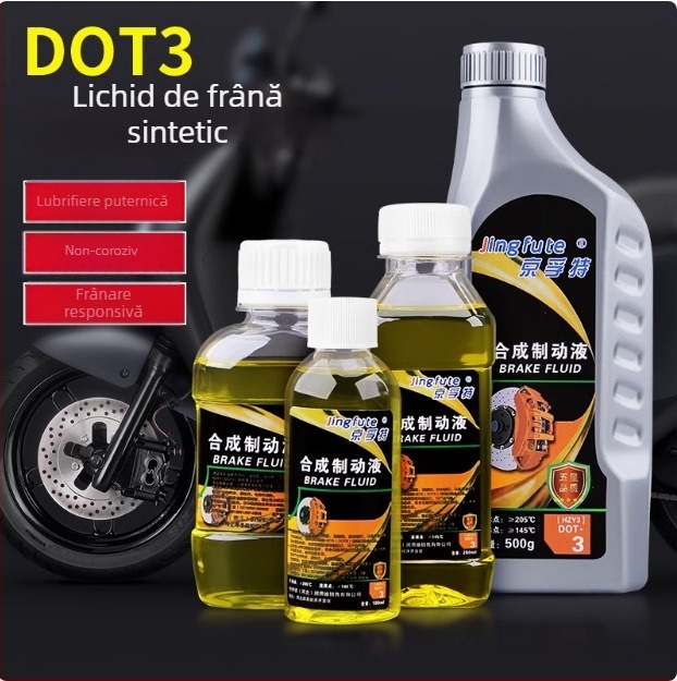 Jingfute lichid de frână pentru biciclete electrice și motociclete, compatibil ABS, 100–500 ml, accesoriu pentru pompă frână disc