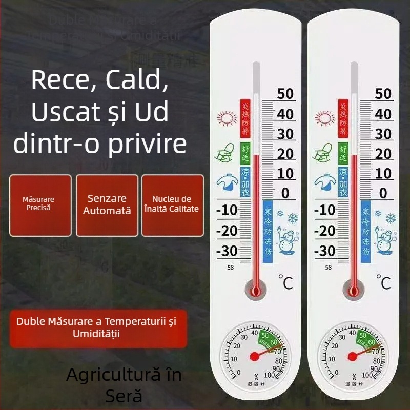 Termometru și higrometru de interior, montare pe perete, afișaj digital