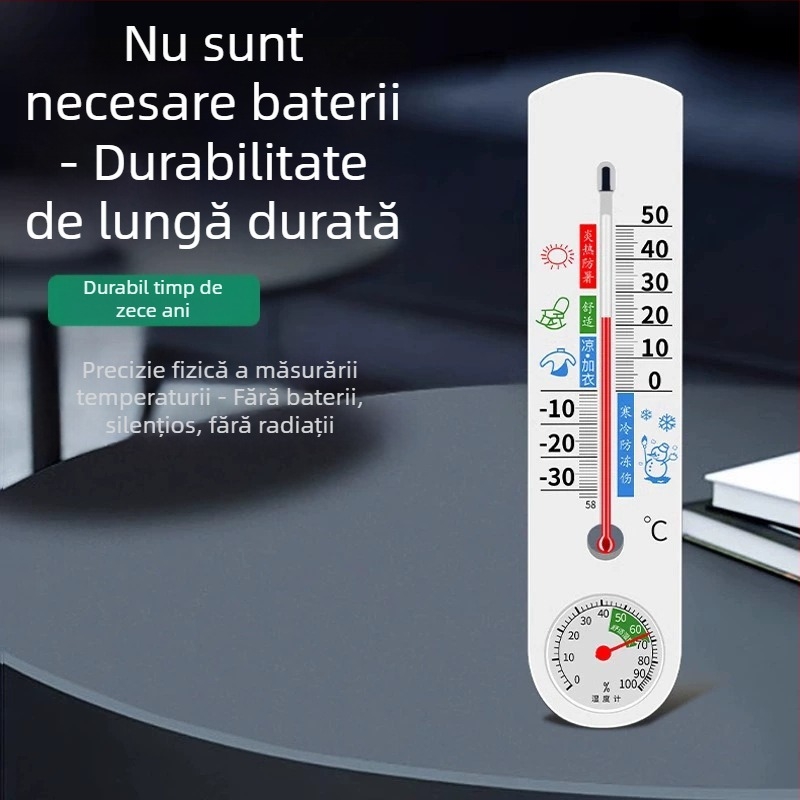 Termometru și higrometru de interior, montare pe perete, afișaj digital