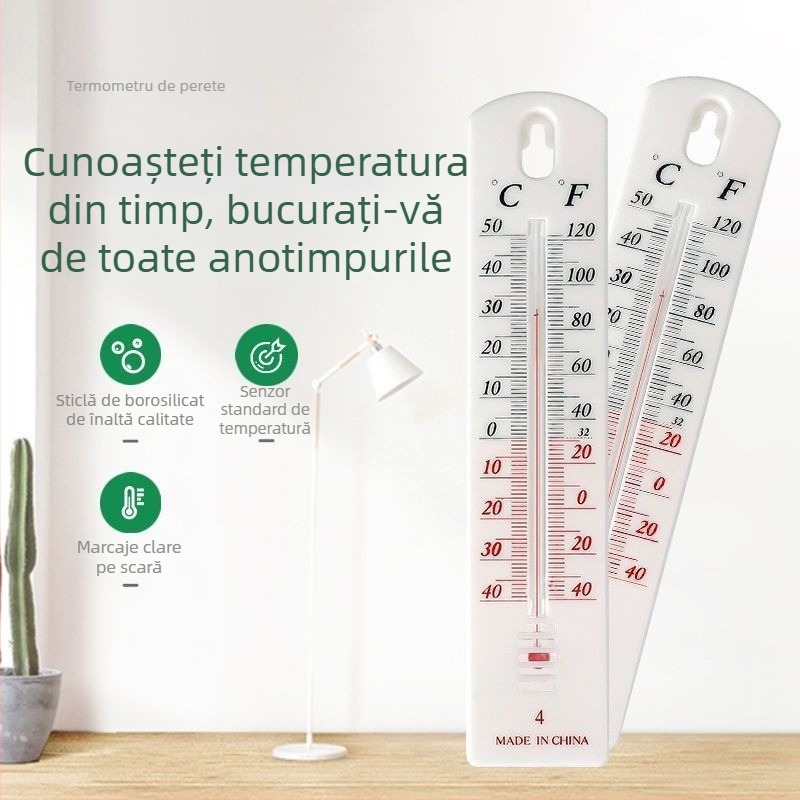 Termometru și higrometru interior pentru uz casnic; senzor de înaltă precizie pentru temperatură și umiditate, destinat agriculturii, serelor cu legume și creșterii animalelor.