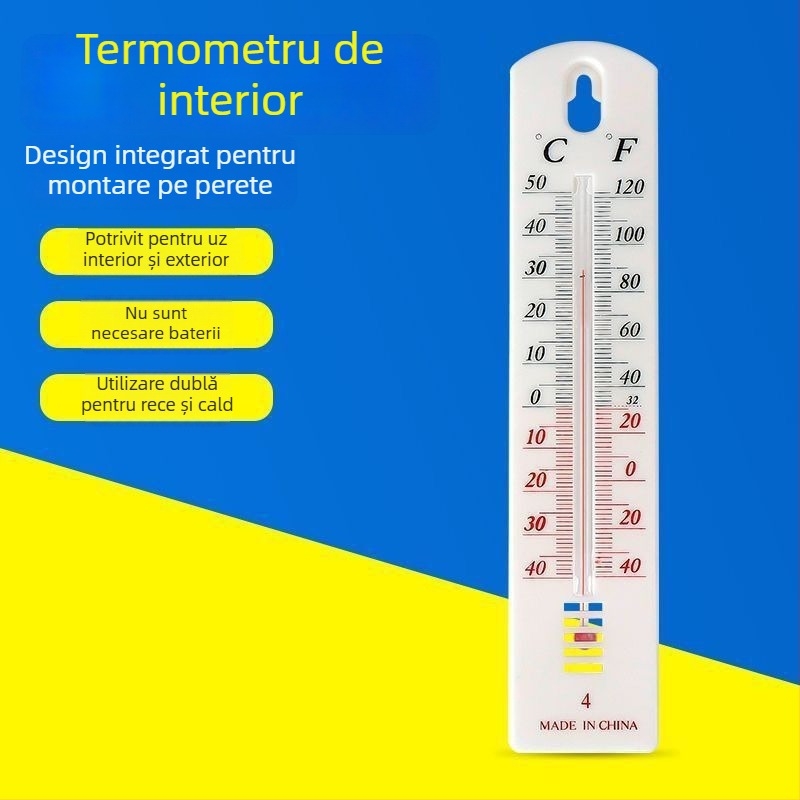 Termometru și higrometru interior pentru uz casnic; senzor de înaltă precizie pentru temperatură și umiditate, destinat agriculturii, serelor cu legume și creșterii animalelor.