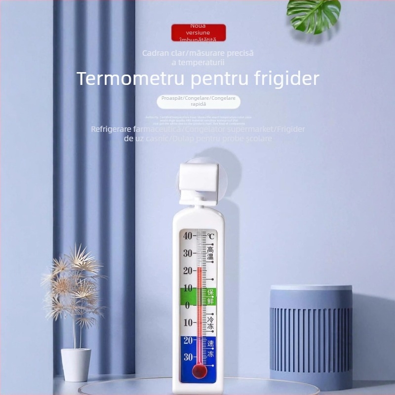 Termometru pentru frigider cu senzor de umiditate încorporat, pentru uz casnic, potrivit pentru camera bebelușului, depozitare în frigider/congelator și stocare de probe