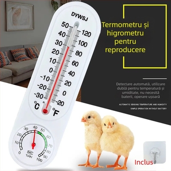 Termometru și higrometru pentru interior și exterior, montaj pe perete, pentru seră