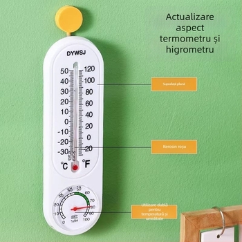 Termometru și higrometru pentru interior și exterior, montaj pe perete, pentru seră