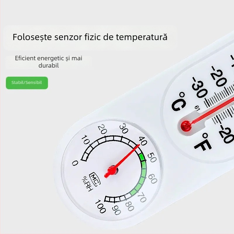 Termometru și higrometru pentru interior și exterior, montaj pe perete, pentru seră