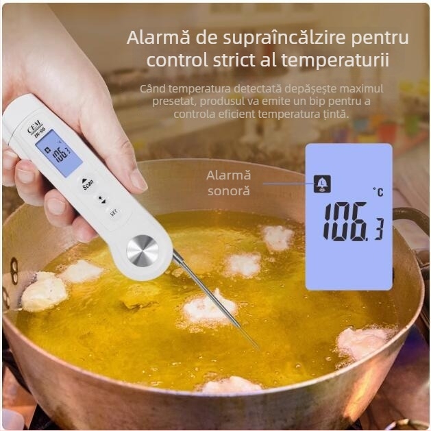 Cem Huashengchang IR-95 Termometru pentru alimente — Termometru infraroșu multifuncțional pentru siguranța alimentelor