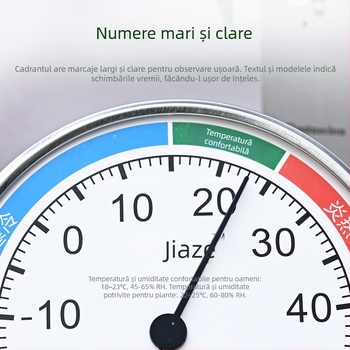 Termometru digital cu temperatură și umiditate, cu ceas de alarmă, pentru uz casnic, montat pe perete, cu precizie înaltă
