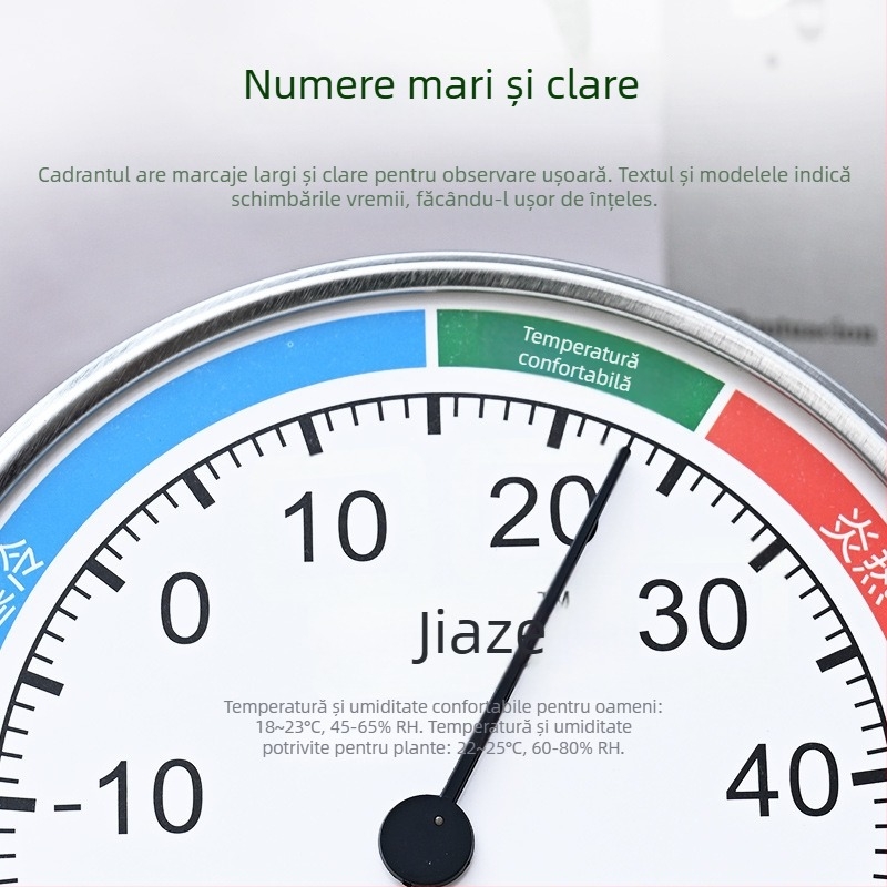 Termometru digital cu temperatură și umiditate, cu ceas de alarmă, pentru uz casnic, montat pe perete, cu precizie înaltă