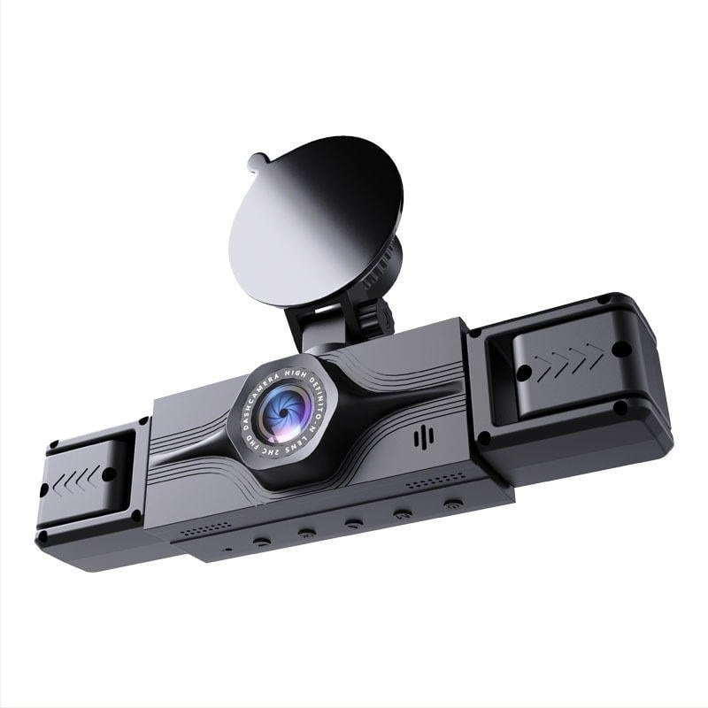 Dash cam cu patru lentile, 1080P HD, camere față, stânga, dreapta și spate cu vedere de întoarcere