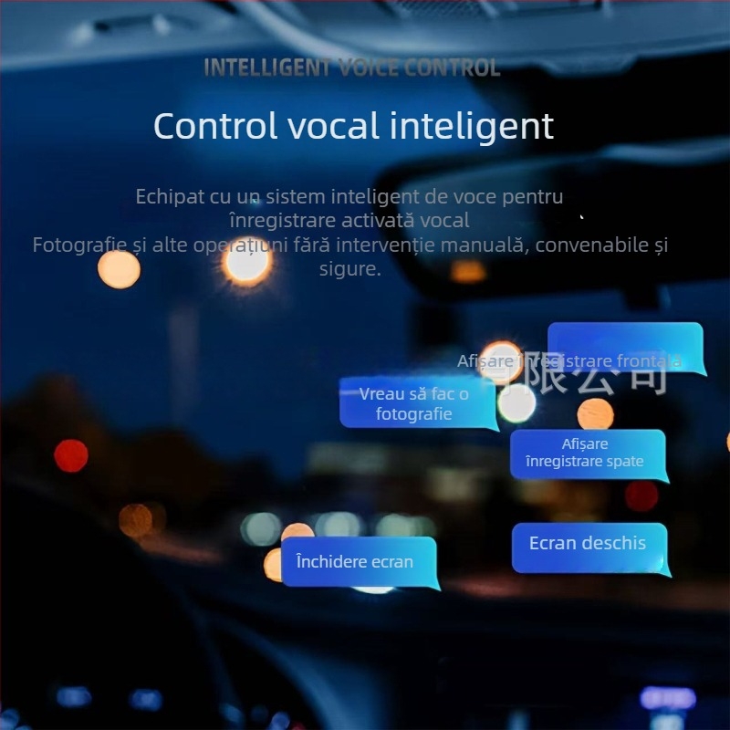 Camera de bord Ultra HD cu vedere nocturnă, panoramă 360°, patru lentile și control vocal