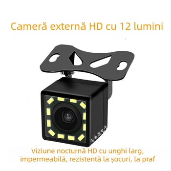 Cameră universală de vizionare în spate 12V, cu viziune nocturnă HD și iluminare LED de 12 pentru vehicule