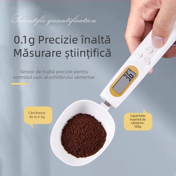Lingură de măsurare electronică cu scară precisă în grame pentru bucătărie și cofetărie