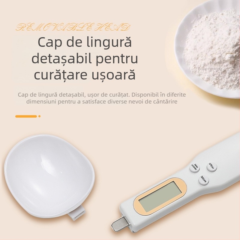 Lingură de măsurare electronică cu scară precisă în grame pentru bucătărie și cofetărie