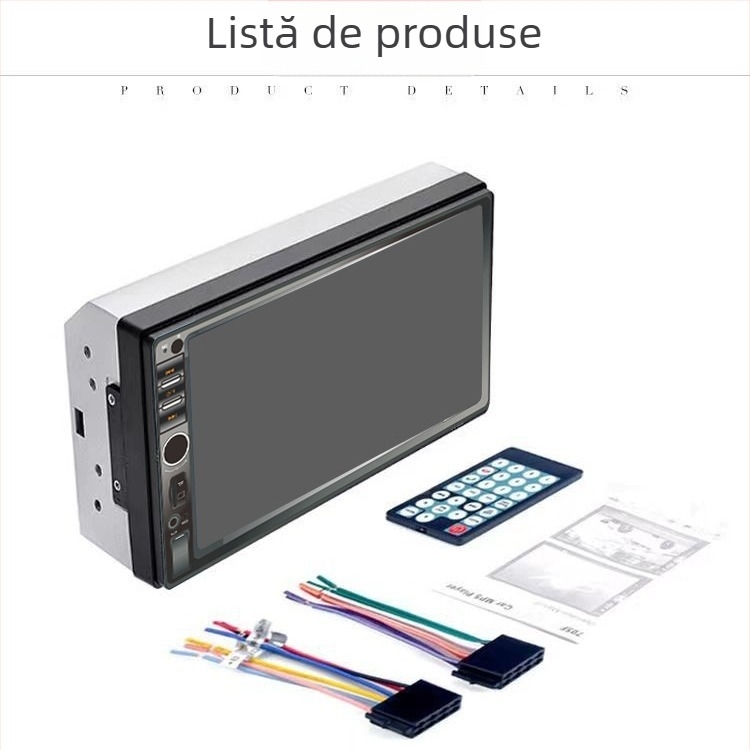 Player MP5 auto de 7 inch, USB/SD, Bluetooth, radio, prioritate la retrogradare, model 7018B
