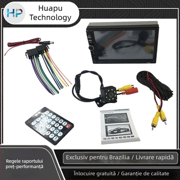 MP5 auto, ecran de 7 inch, cu CarPlay, Android Auto, Bluetooth și slot pentru card SD