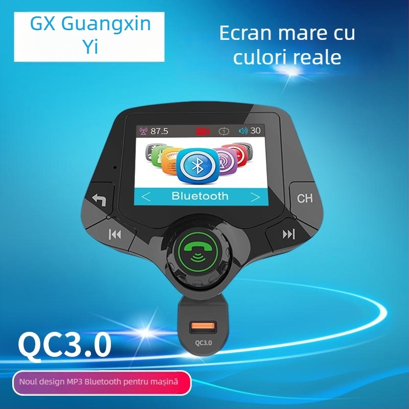 G24 MP3 player pentru mașină cu Bluetooth hands-free și transmițător FM, ecran OLED color de 2,0 inch