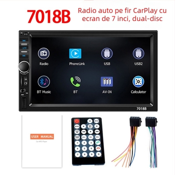 7018B Ecran CarPlay de 7 inch, navigație pentru mers înapoi și MP5 Bluetooth player