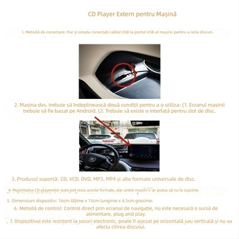 CD extern pentru mașină și player DVD portabil