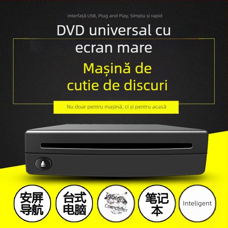 Unitate principală Android pentru mașină cu ecran mare, compatibilă universal cu disc unic DVD/CD, fără unitate optică