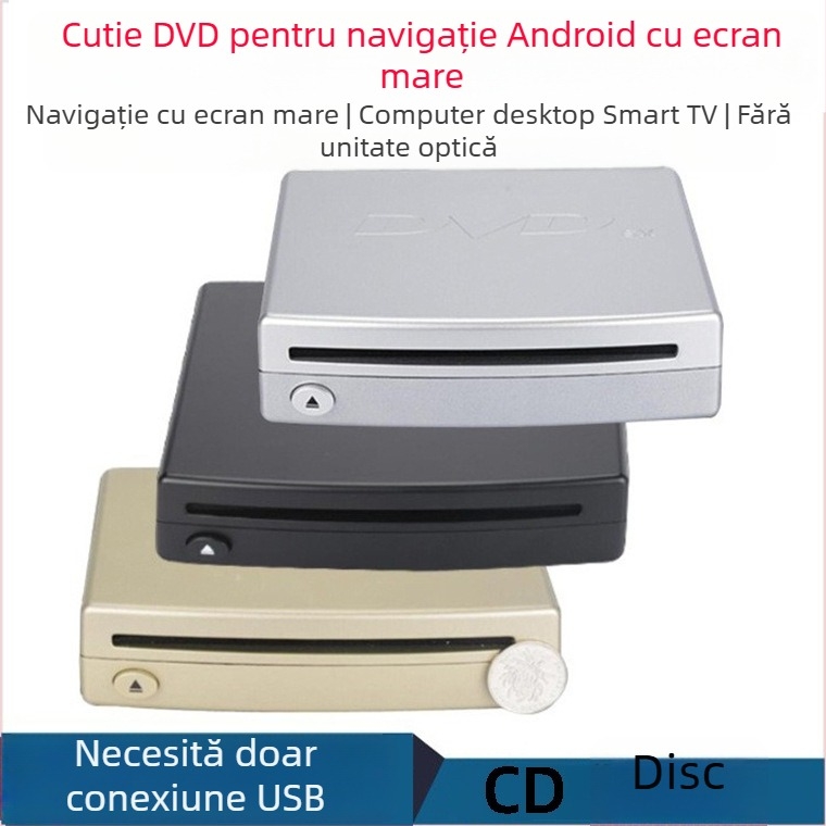 Unitate principală Android pentru mașină cu ecran mare, compatibilă universal cu disc unic DVD/CD, fără unitate optică