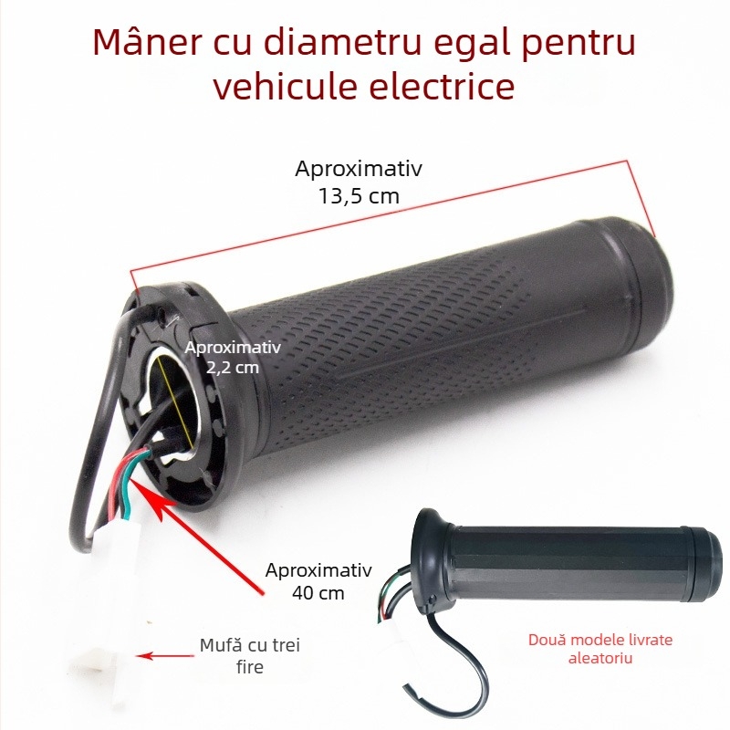 Mâner gază cu diametru identic pentru vehicule electrice, controler de accelerare și control al vitezei pentru motocicletă electrică, mâner universal