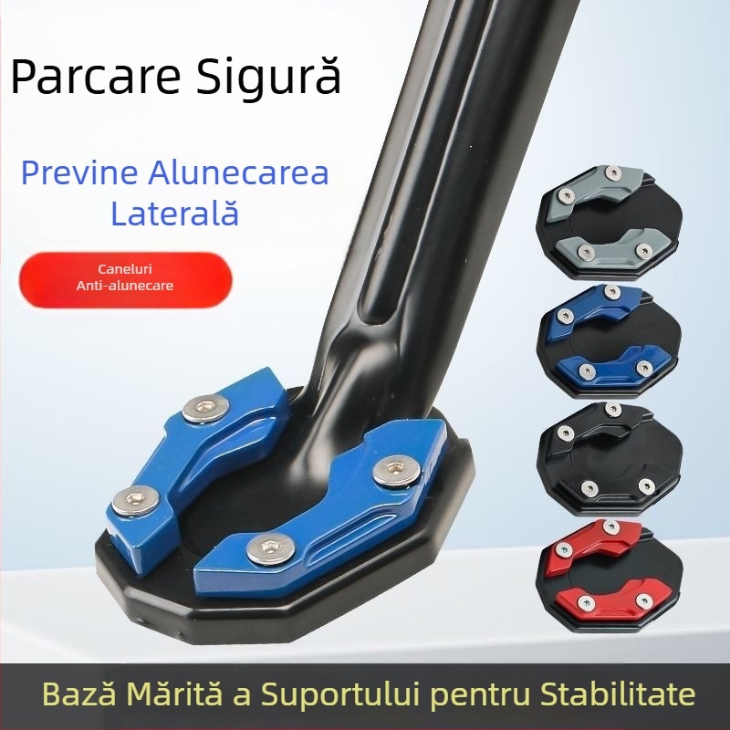 Bază pentru suportul lateral al motocicletei, cu suport extins și pernă antiderapantă pentru pedalele vehiculului electric – accesoriu pentru baza suportului