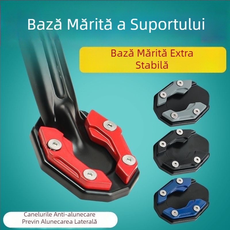 Bază pentru suportul lateral al motocicletei, cu suport extins și pernă antiderapantă pentru pedalele vehiculului electric – accesoriu pentru baza suportului