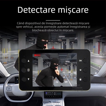 Camera auto DVR HD nocturnă, ecran ascuns de 2,2 inch, 1080p, unghi 140°, înregistrare ciclică, montaj pe parbriz