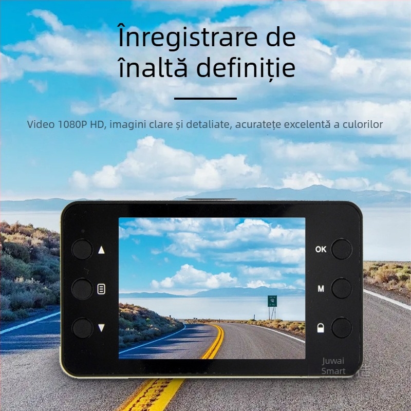 Camera auto DVR HD nocturnă, ecran ascuns de 2,2 inch, 1080p, unghi 140°, înregistrare ciclică, montaj pe parbriz
