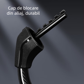 Lacăt pentru bicicletă Deli cu cod de cinci cifre, cablu din oțel gros, antifurt pentru biciclete electrice și de munte, model DL508011