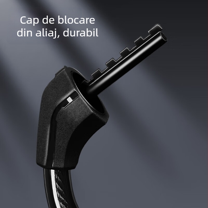 Lacăt pentru bicicletă Deli cu cod de cinci cifre, cablu din oțel gros, antifurt pentru biciclete electrice și de munte, model DL508011