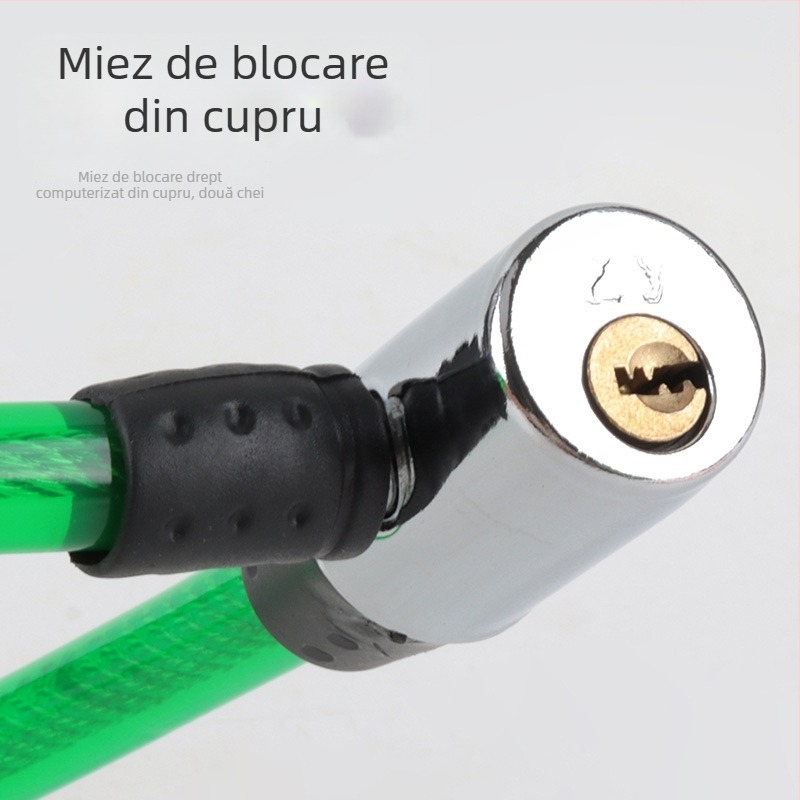 Lacăt pentru bicicletă din sârmă de oțel, inel circular, anti-furt