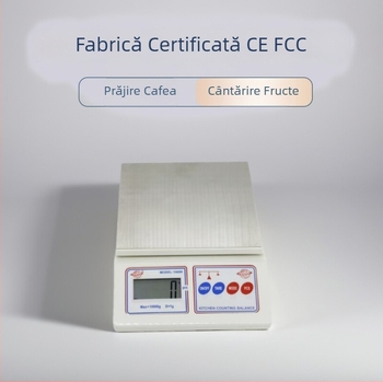 Cântar de bucătărie reîncărcabil, capacitate 5 kg, precizie 1 g, impermeabil, compact, pentru uz casnic și pentru afaceri mici
