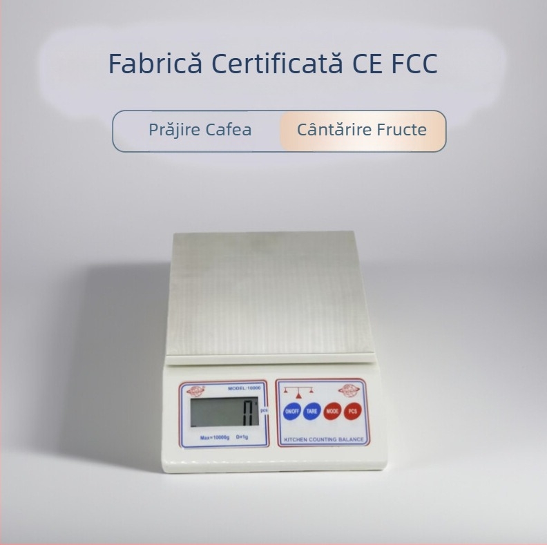 Cântar de bucătărie reîncărcabil, capacitate 5 kg, precizie 1 g, impermeabil, compact, pentru uz casnic și pentru afaceri mici