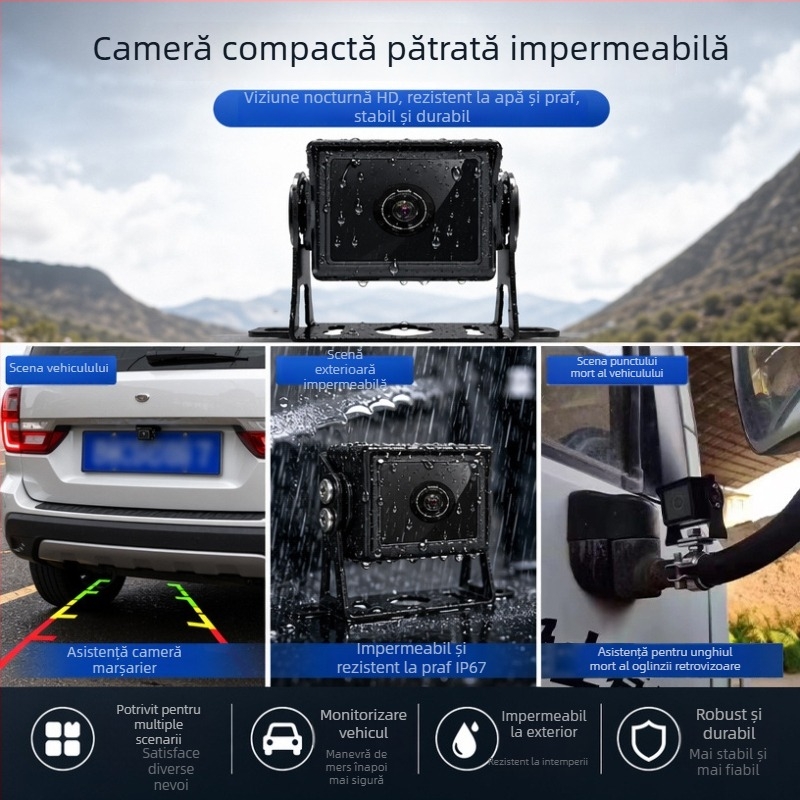 Cameră HD impermeabilă pentru zonele moarte stânga-dreapta, înregistrator pentru camioane și vehicule de marfă, imagine de mers înapoi, monitorizare IPC analog AHD patru canale