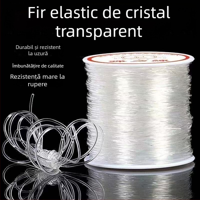 Cordon elastic TPU pentru bijuterii – mărgele de cristal pentru brățări și coliere, șnur tricotat manual, DIY
