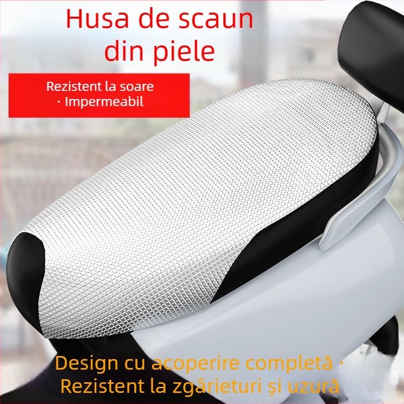 Husa de scaun din piele pentru scutere electrice, groasă, impermeabilă, protecție UV, izolație termică, pentru toate anotimpurile