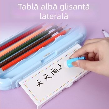 Cutie multifuncțională pentru rechizite, cu tablă albă, albastră, cu personaje de desene animate pentru creioane