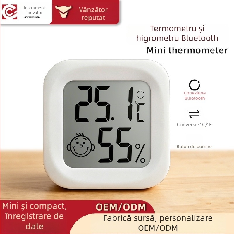 Mini monitor de temperatură și umiditate cu înregistrator Bluetooth pentru laboratoare și dulapuri frigorifice